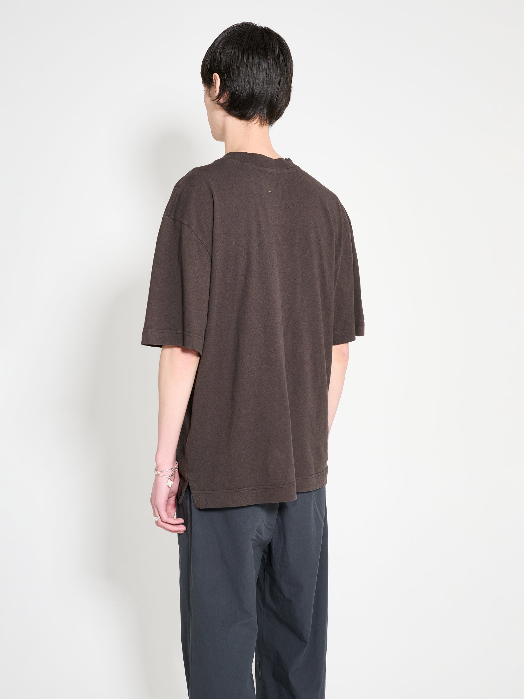 Margaret Howell MHL Simple T-shirt Organic Cotton Linen Jersey Ebony