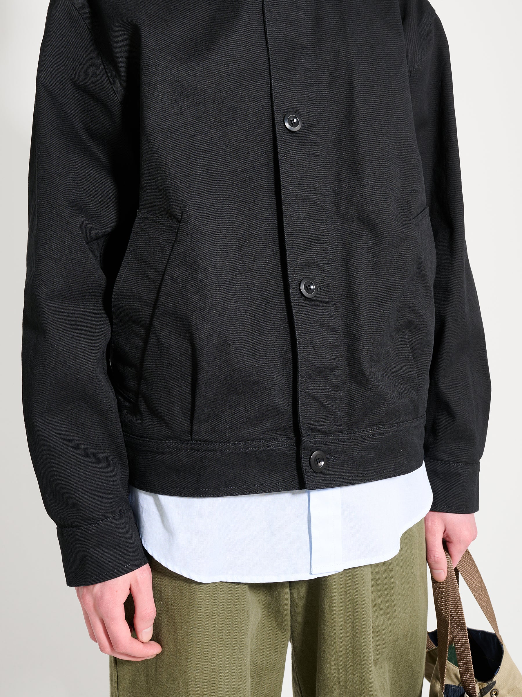 Margaret Howell MHL Boxy Worker Jacket Heavy Cotton Drill Black