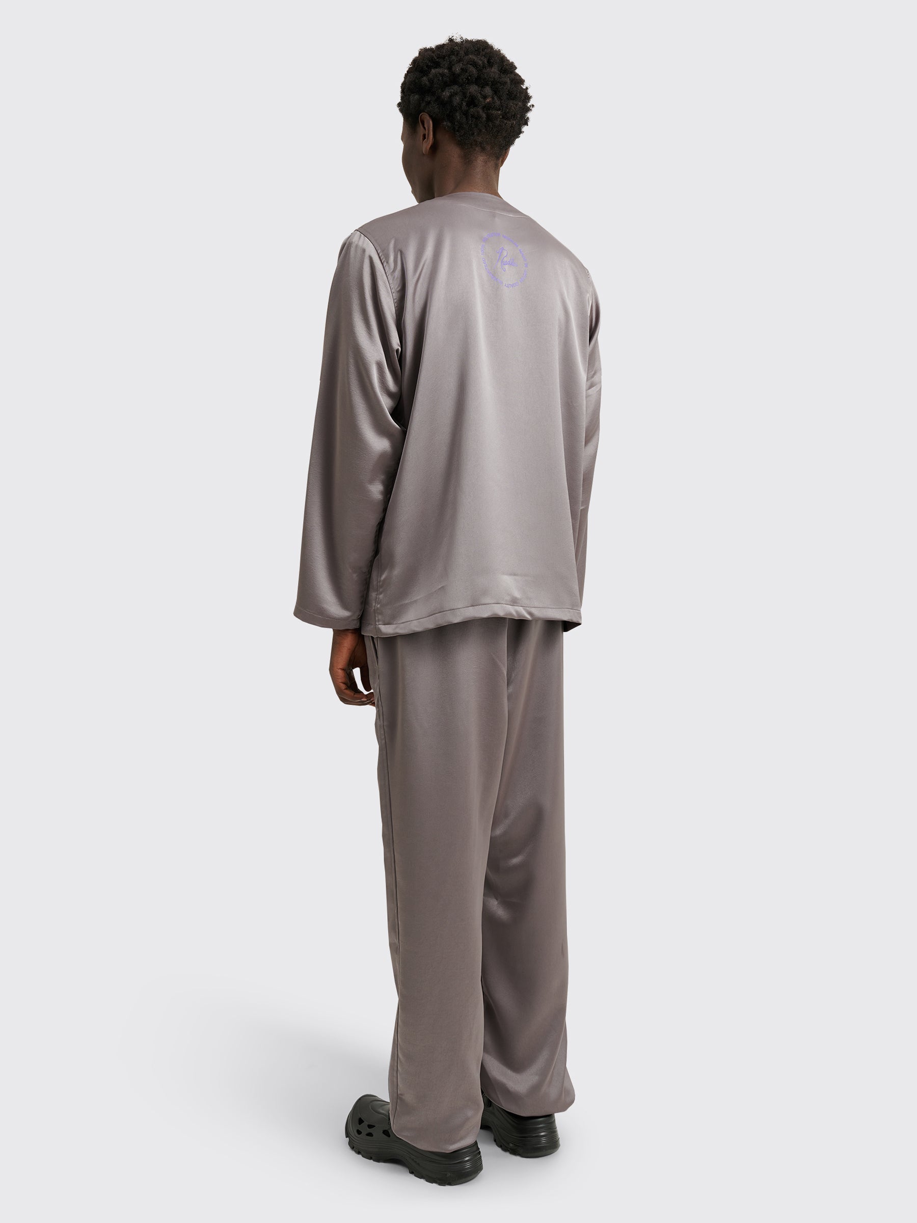 Needles Poly Sateen Pajama Set Charcoal Grey