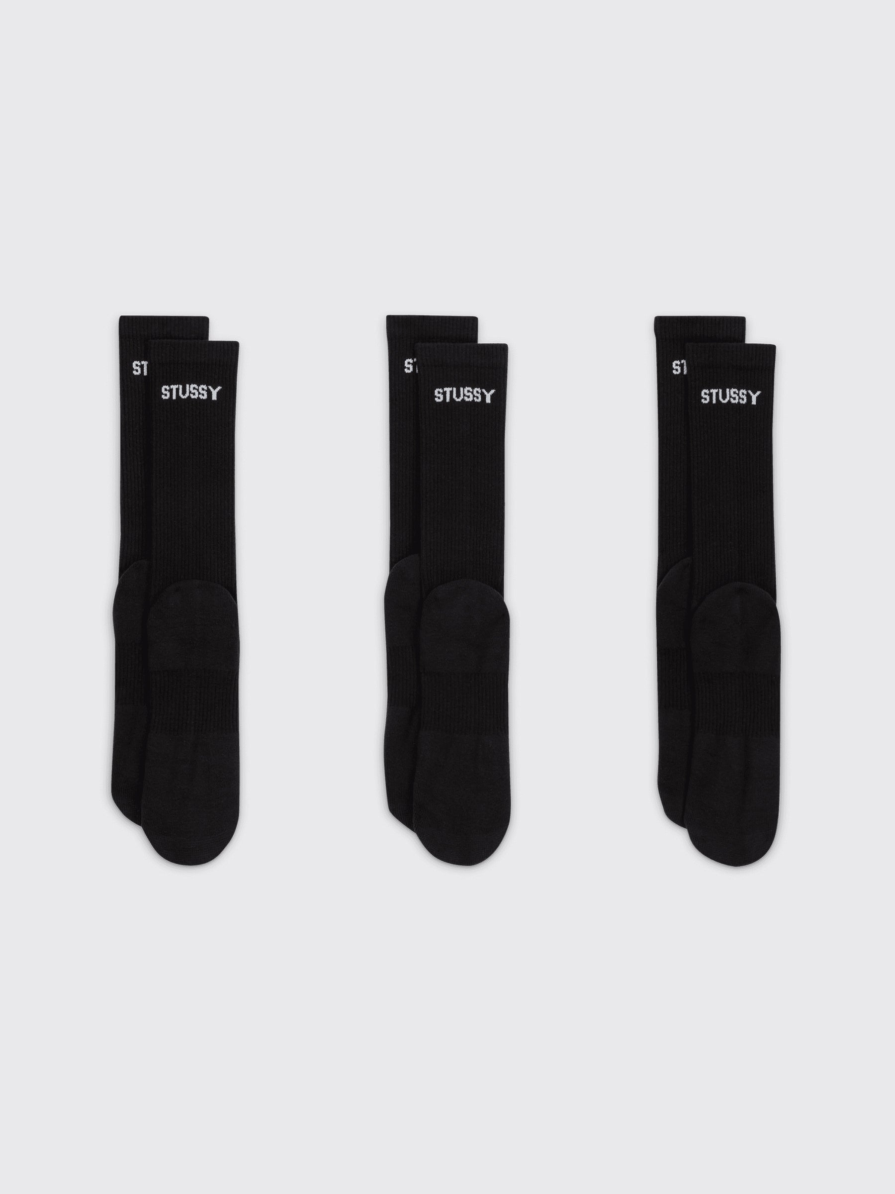 Nike x Stüssy Everyday Plus Cushioned Crew Socks Black / White