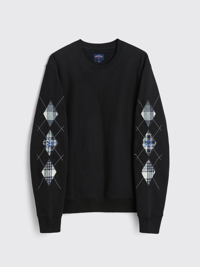 Noah - argyle applique sweatshirt black