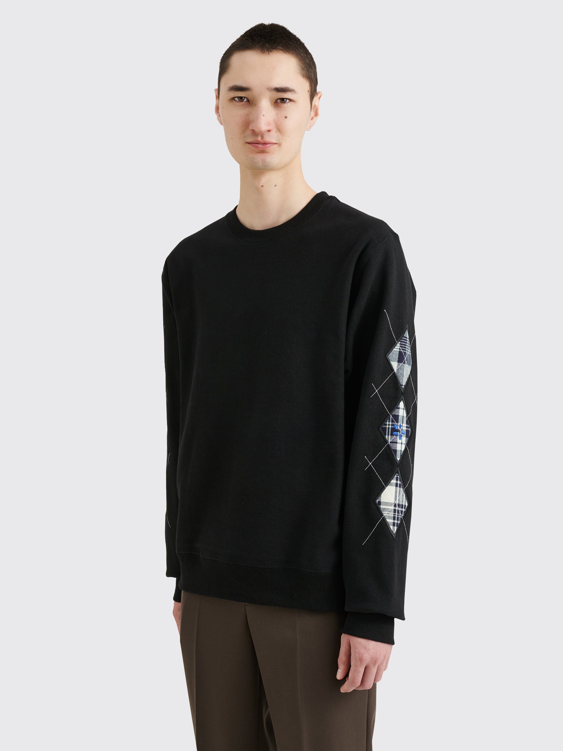 Noah Argyle Applique Sweatshirt Black