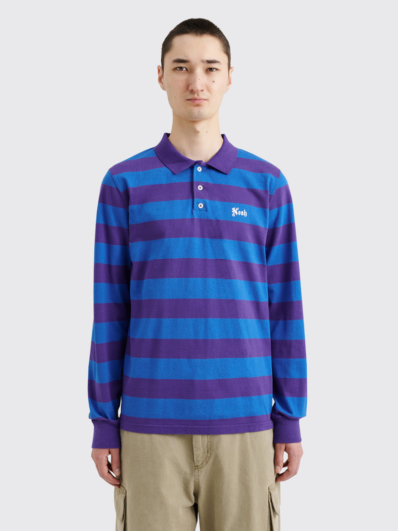 Noah - jersey long sleeve polo purple / royal