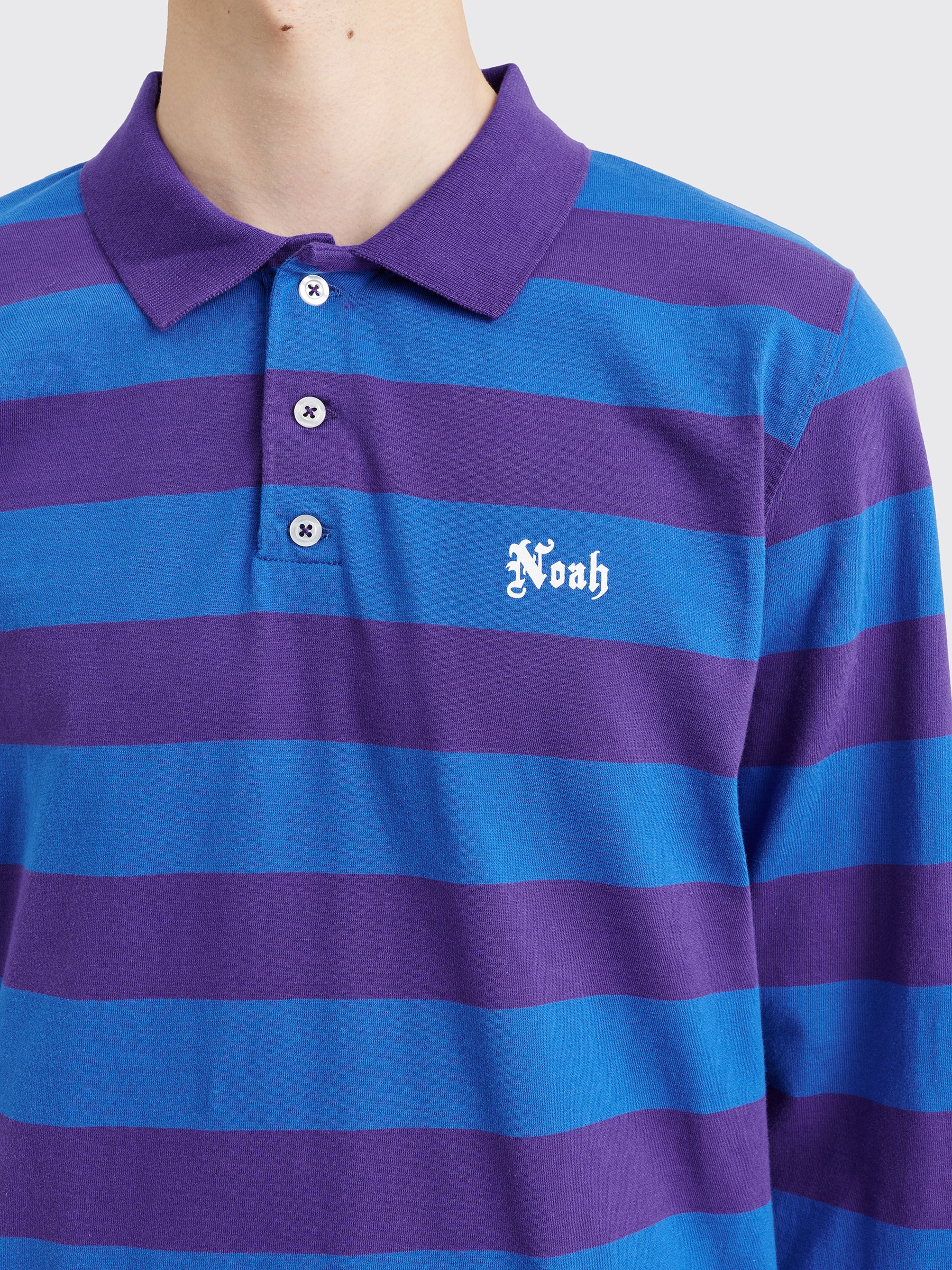 Noah Jersey Long Sleeve Polo Purple / Royal