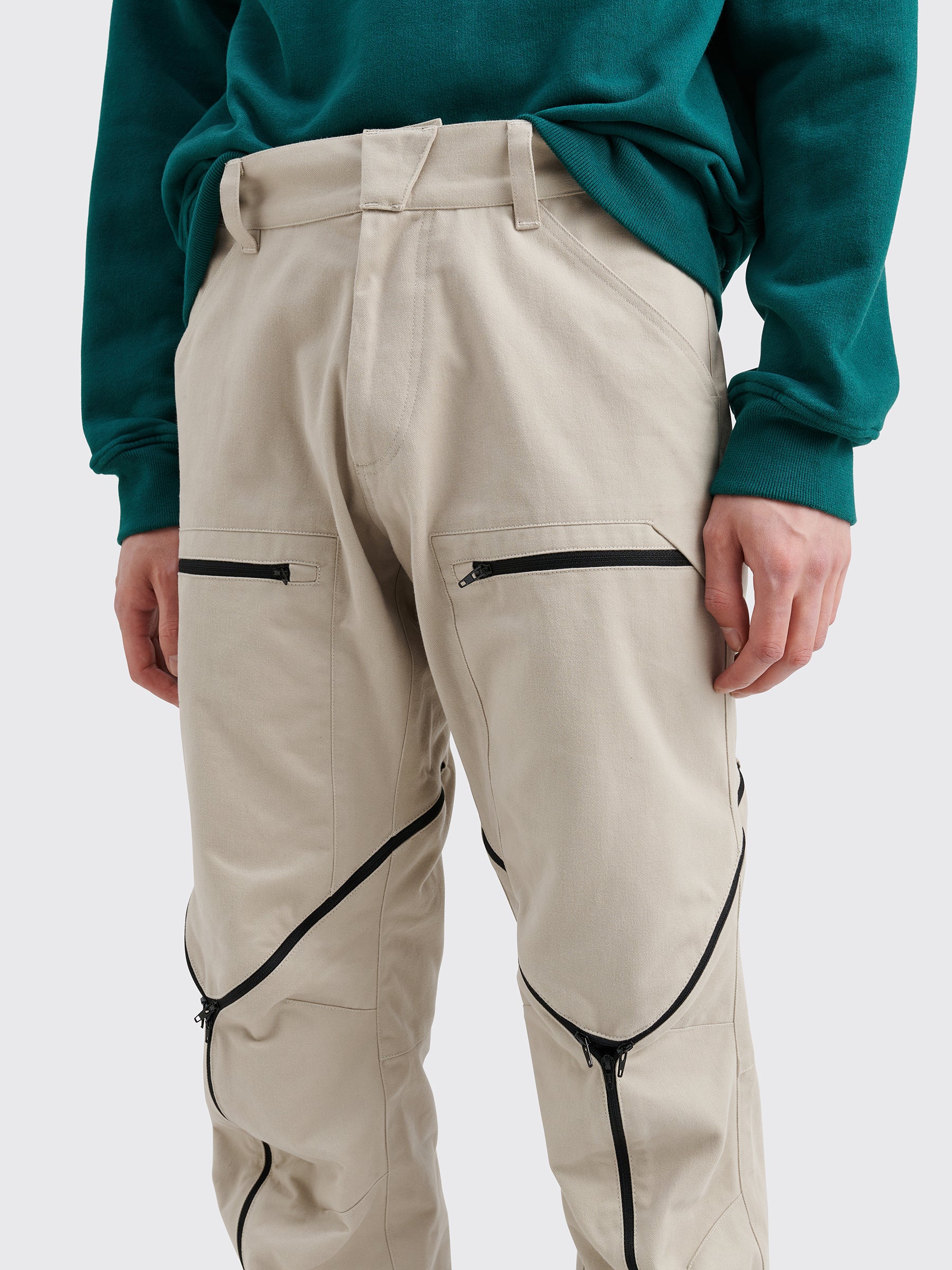 Olly Shinder Tri Zip Trousers Stone