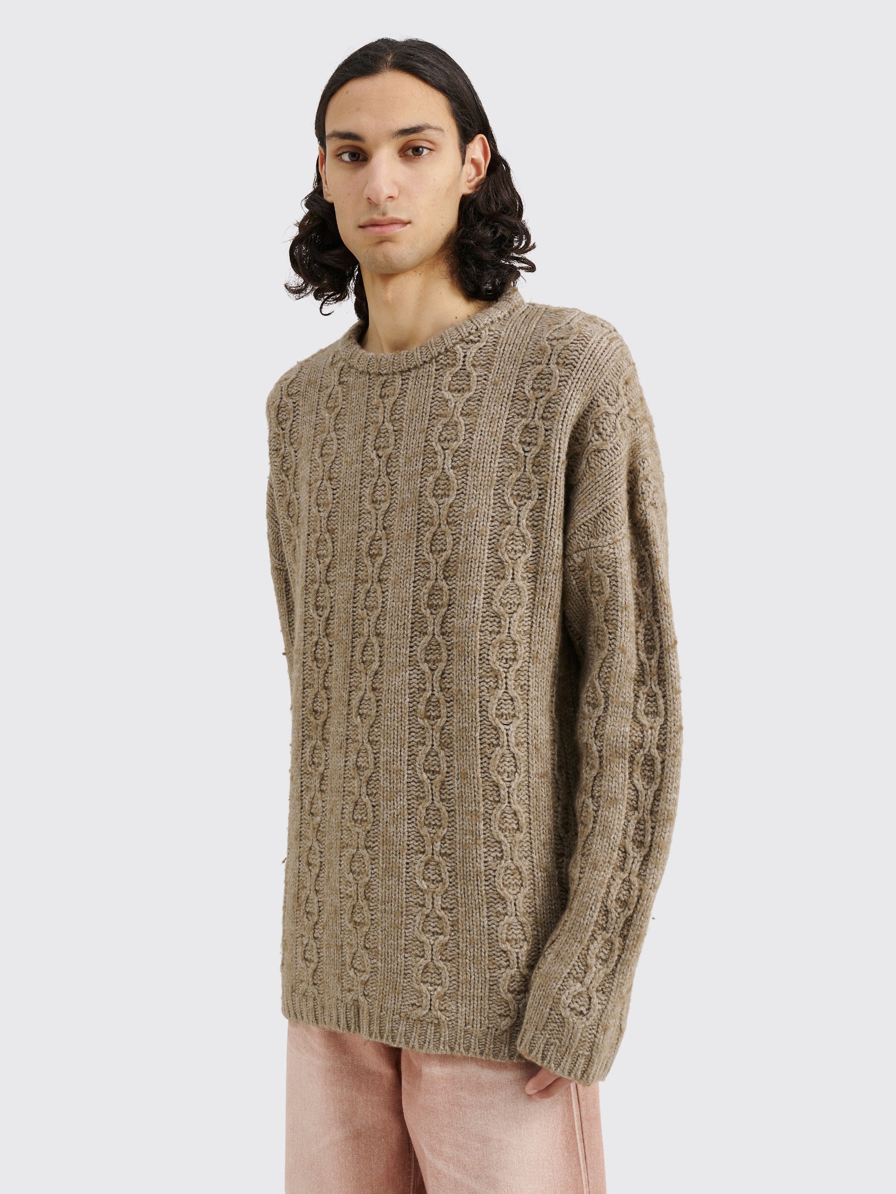 Our Legacy Funky Chain Knit Popover Roundneck Sweater Peafowl