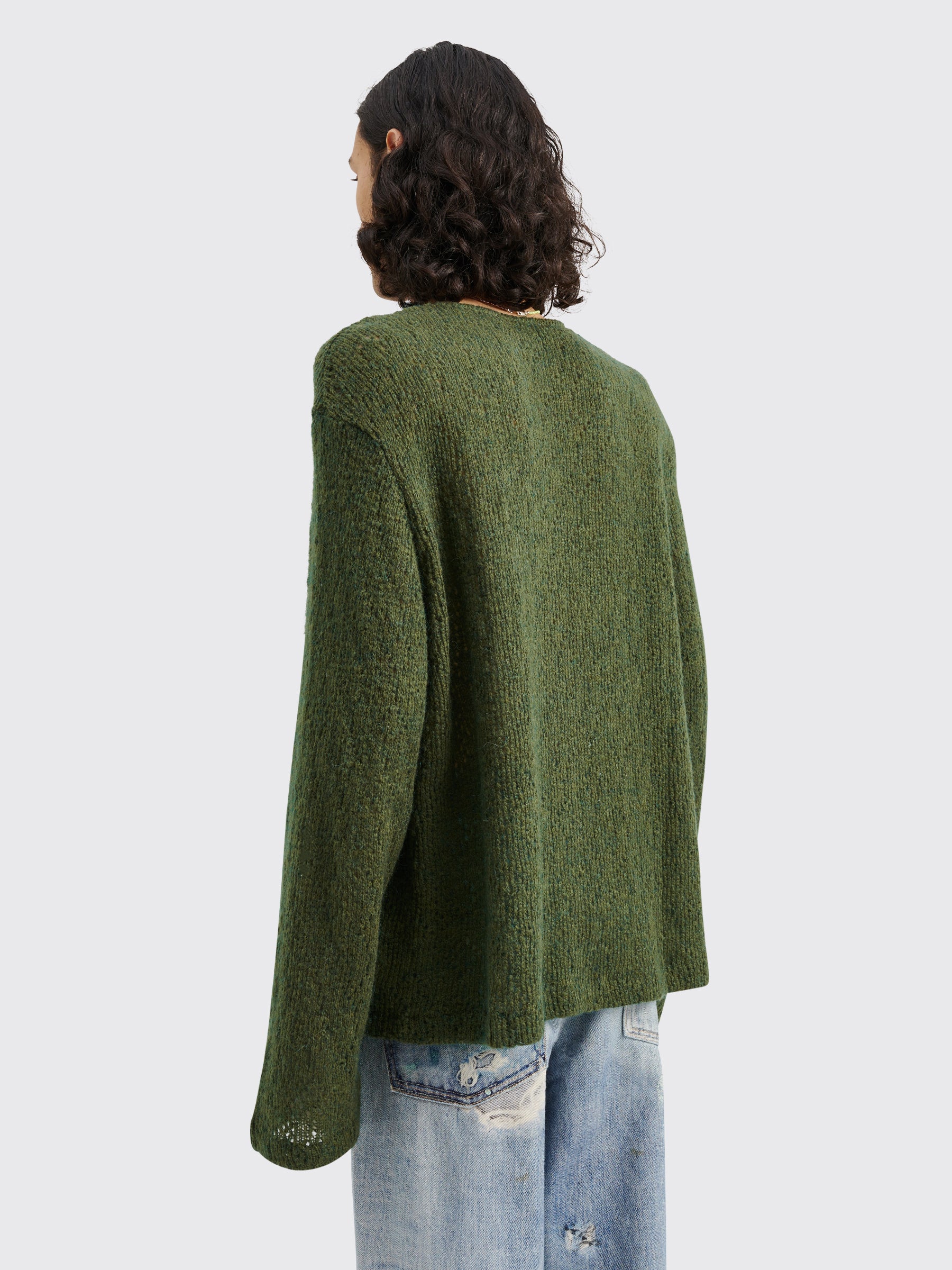 Our Legacy Double Lock U Neck Crochet Sweater Moor Green