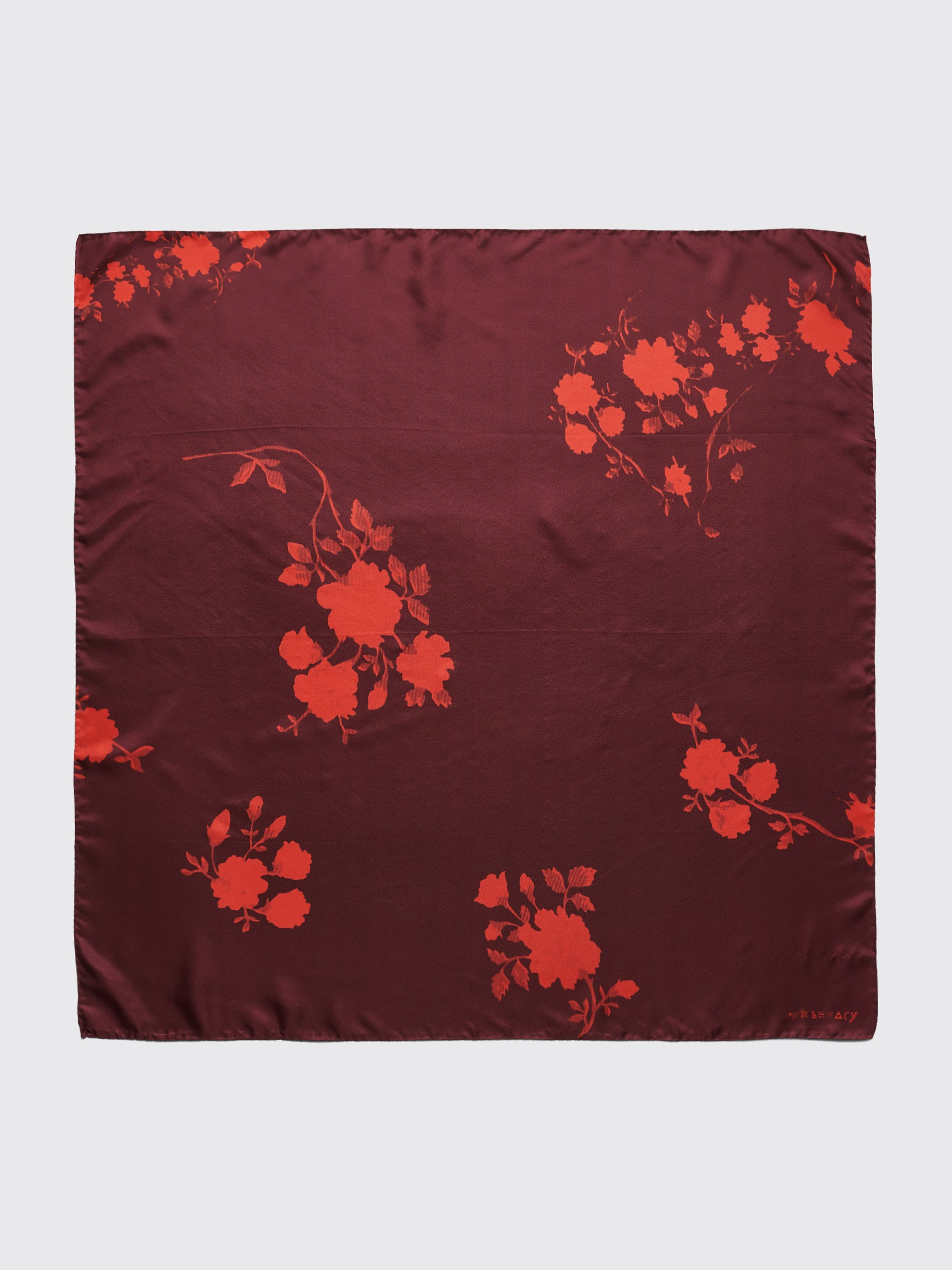 Our Legacy Knitted 90 CM Silk Scarf Half Tone Flower Print Red