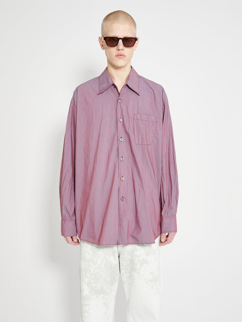 Our Legacy - borrowed shirt raspberry parachute poplin