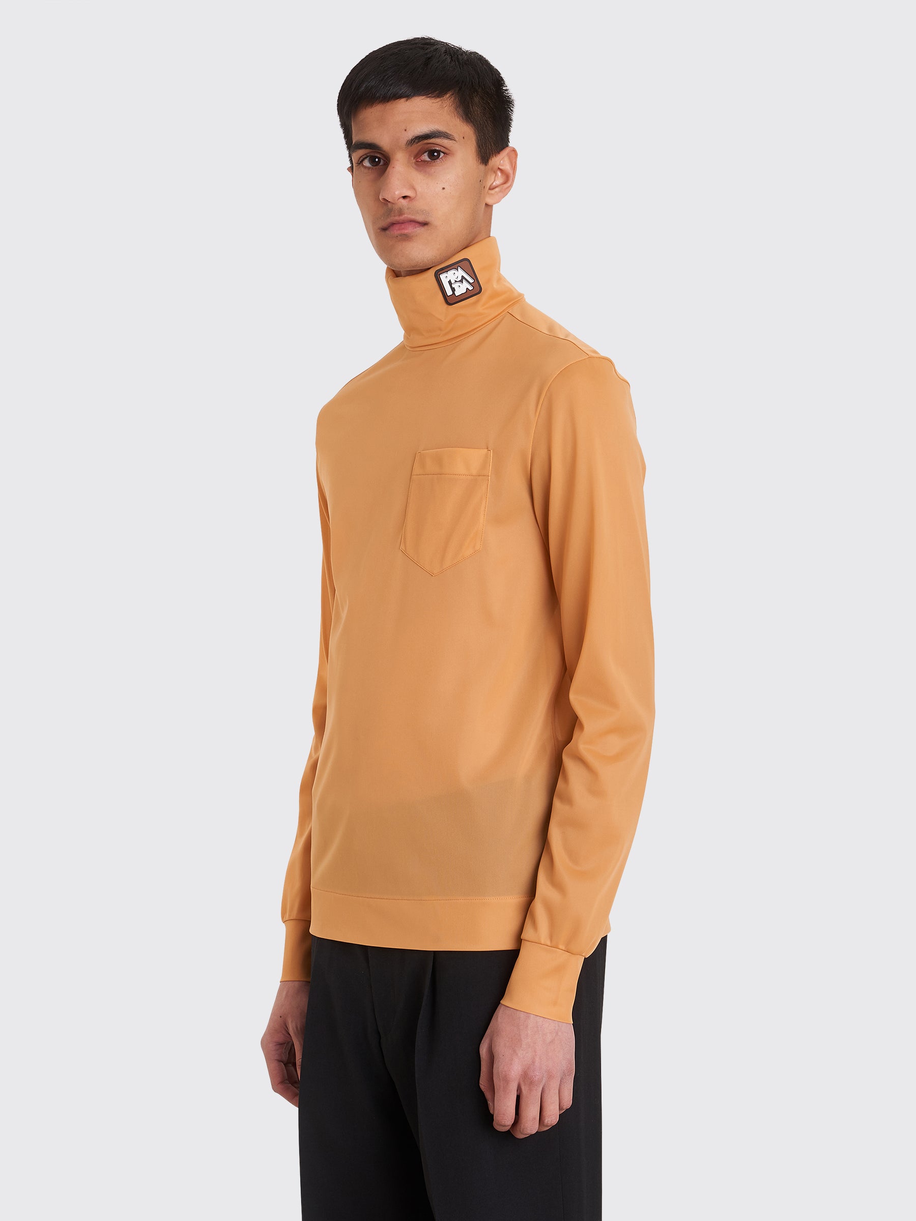 Prada Jersey Turtleneck Beige