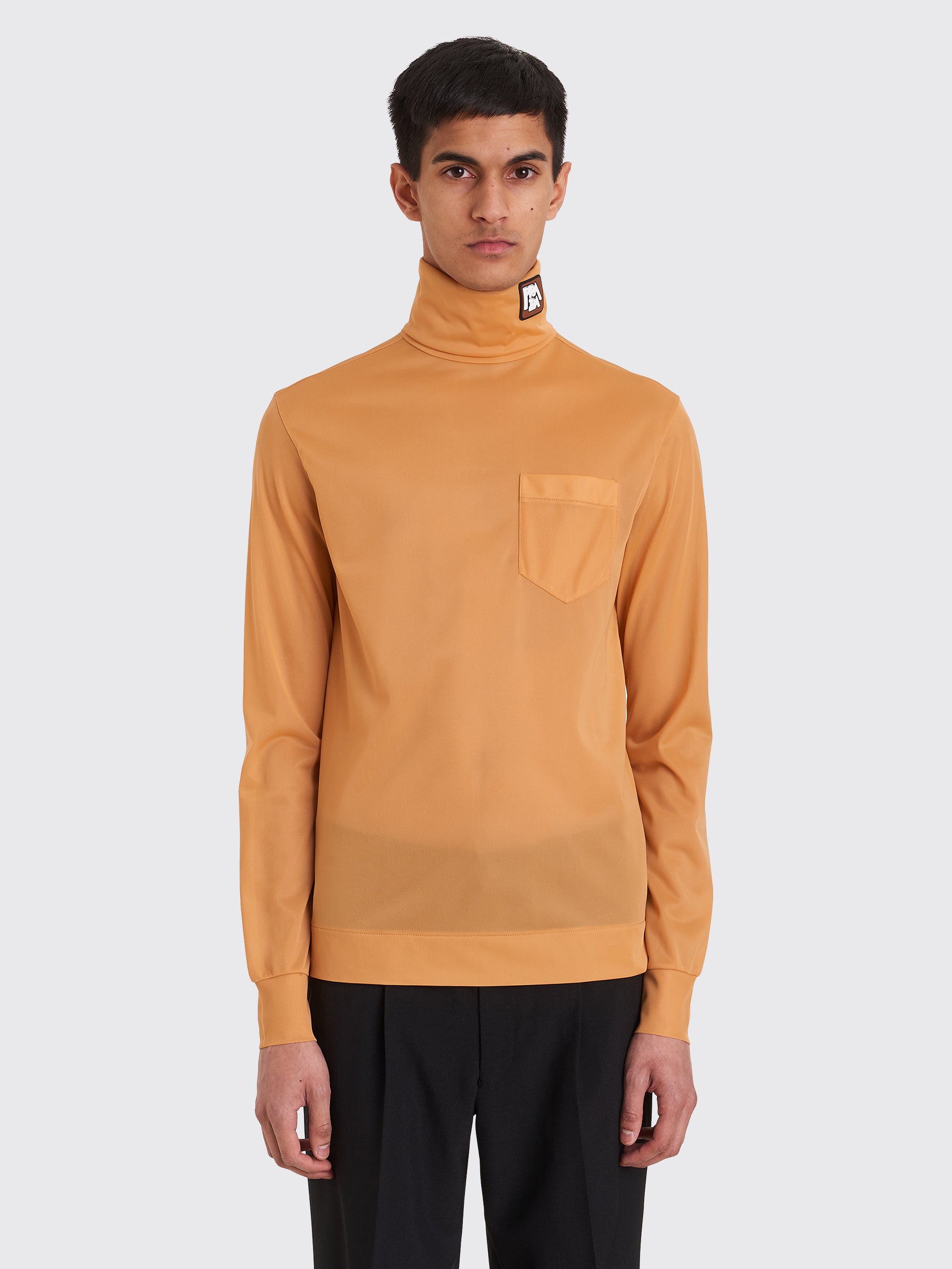 Prada Jersey Turtleneck Beige