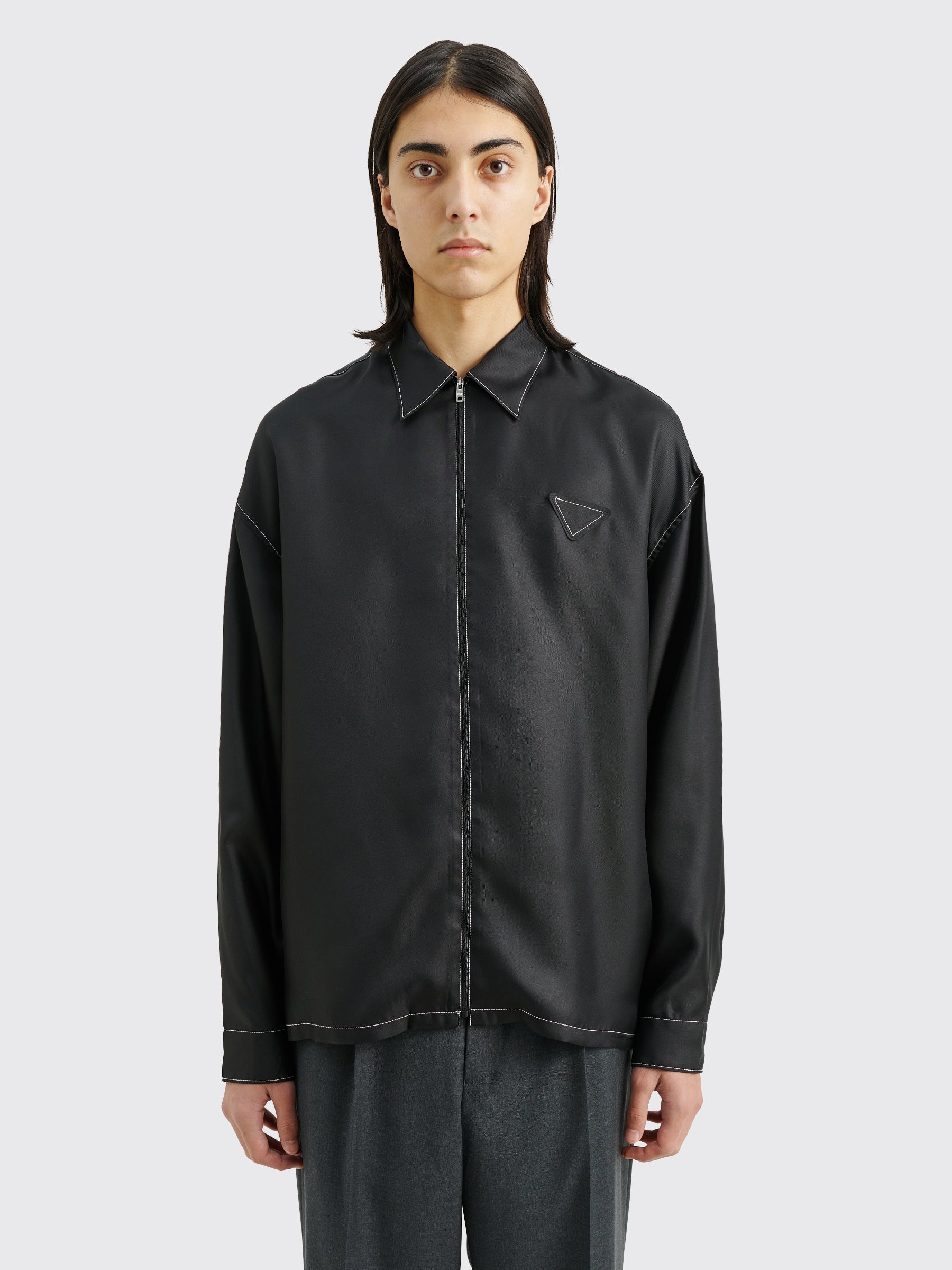 Prada Silk Twill Shirt Black