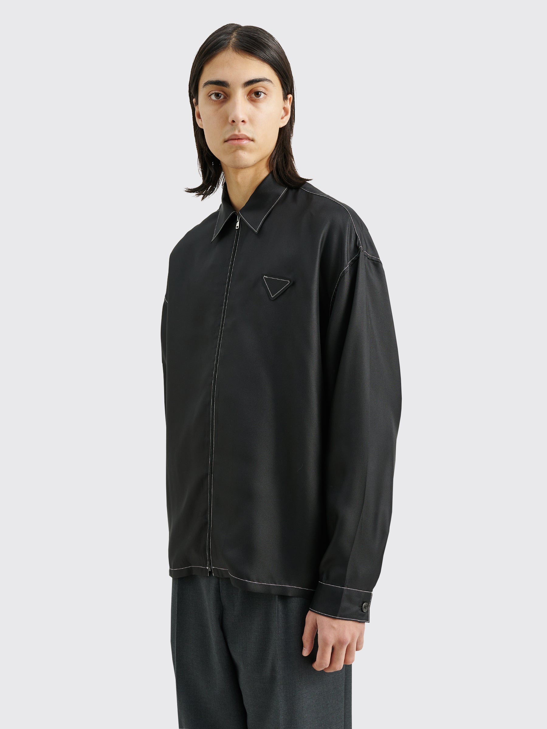 Prada Silk Twill Shirt Black