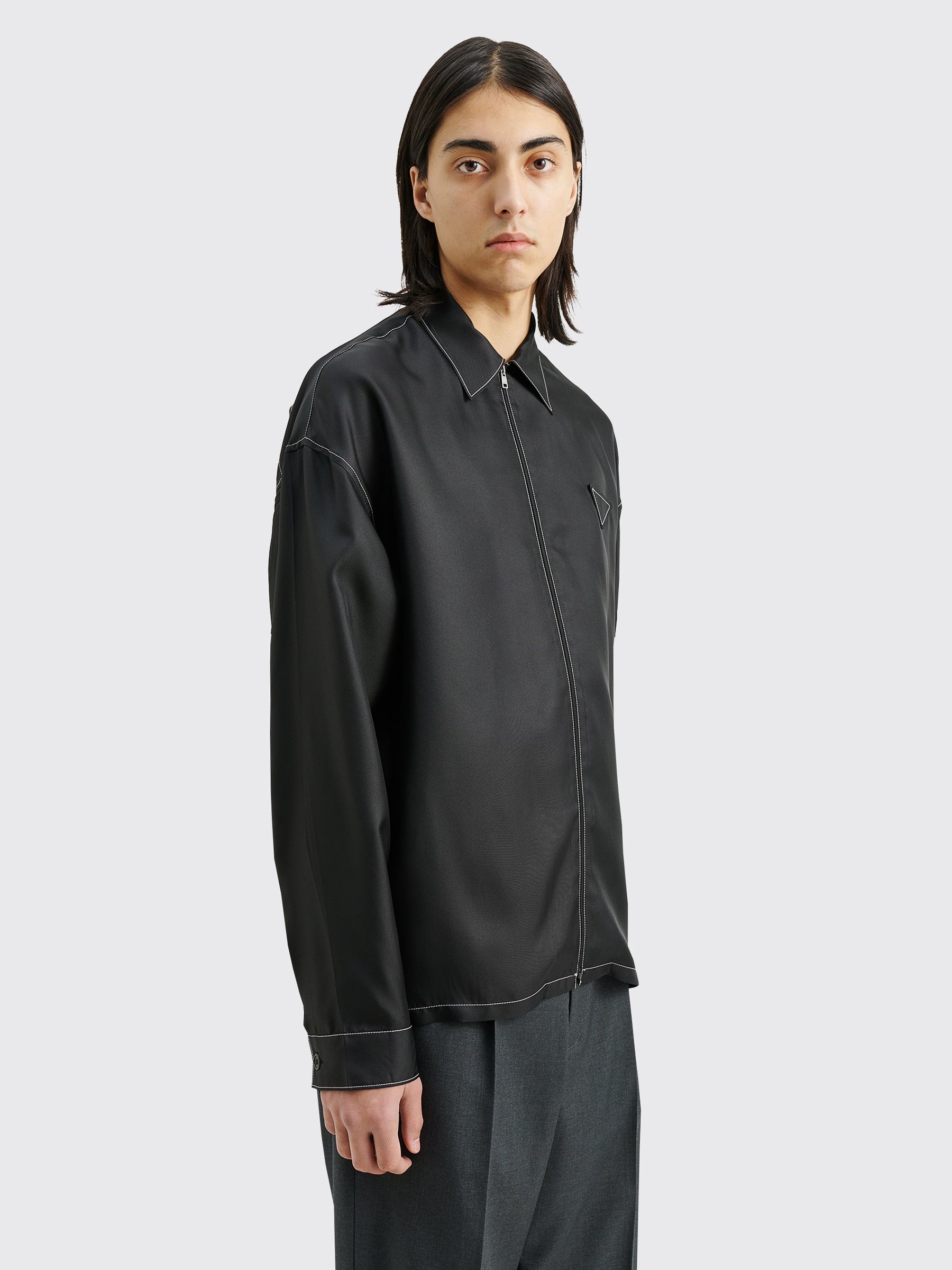 Prada Silk Twill Shirt Black