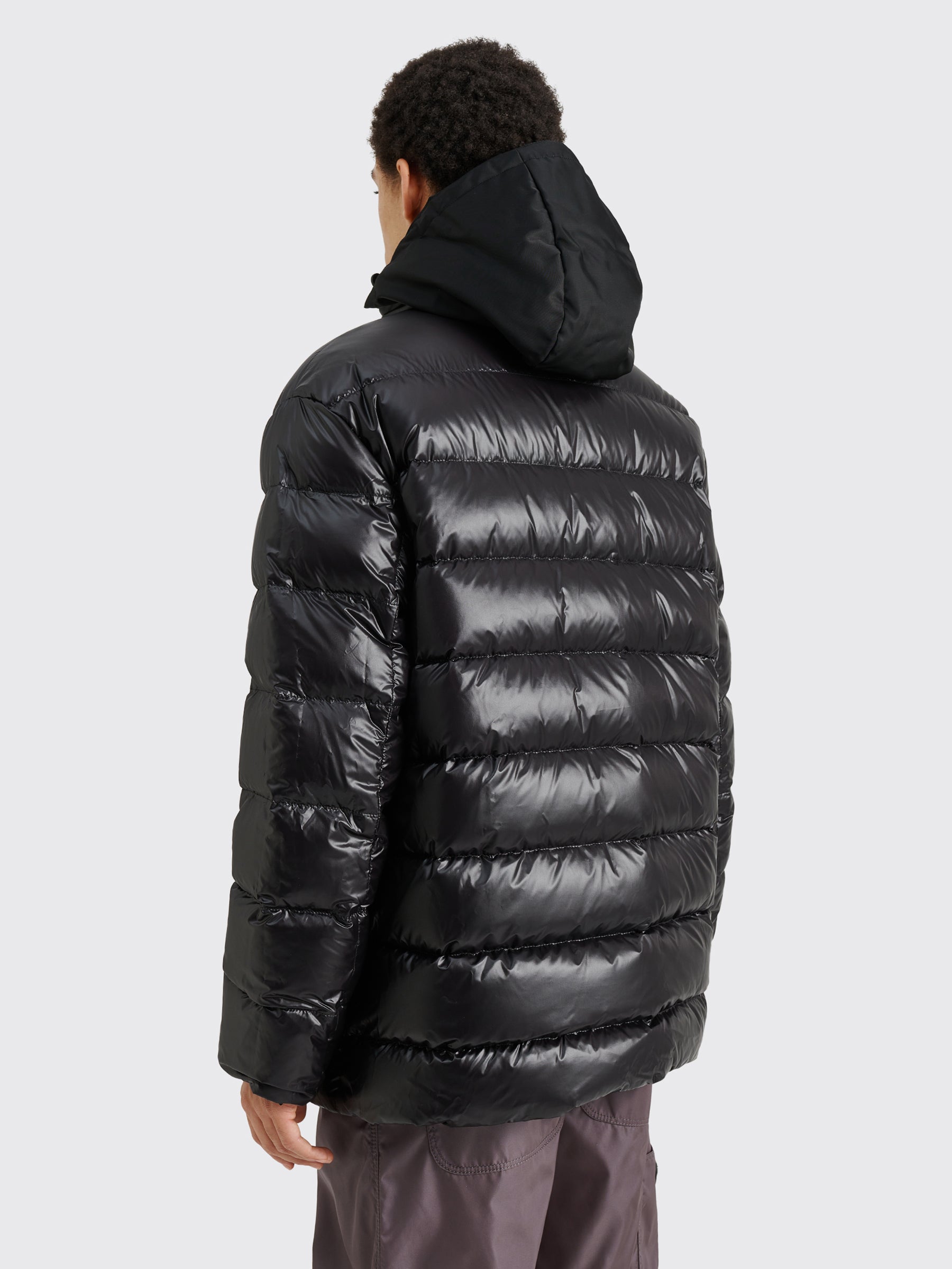 Prada Reversible Hooded Re-Nylon Down Jacket Black