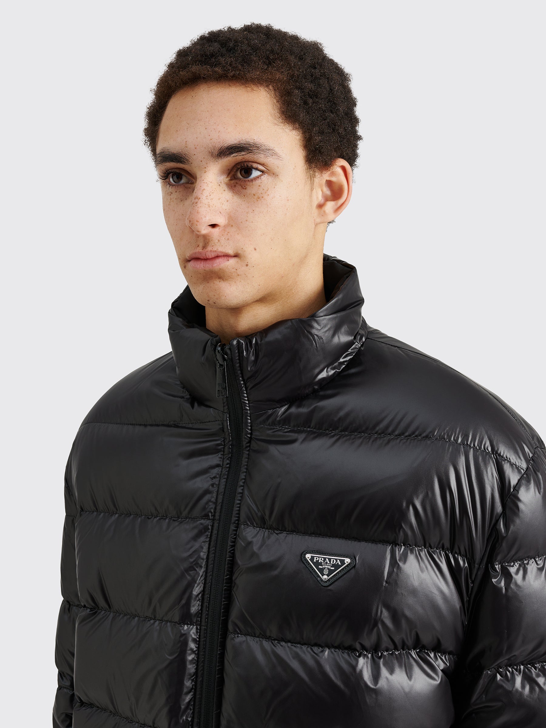 Prada Reversible Hooded Re-Nylon Down Jacket Black