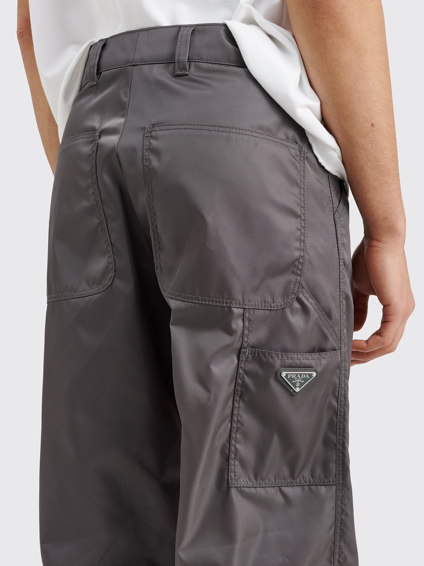 Prada Re-Nylon Pants Metal Grey