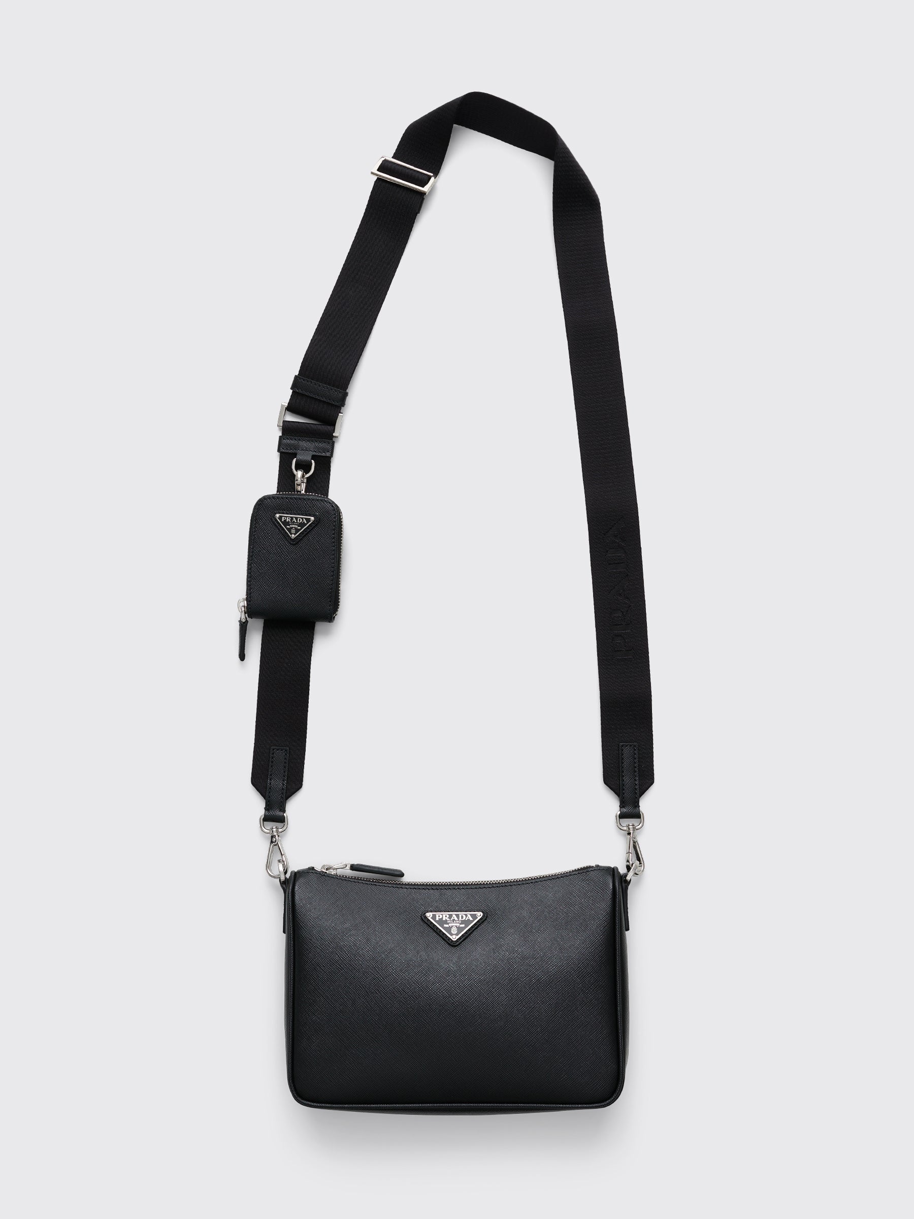 Prada Re-Nylon Tessuto Saffiano Shoulder Crossbody Bag Black