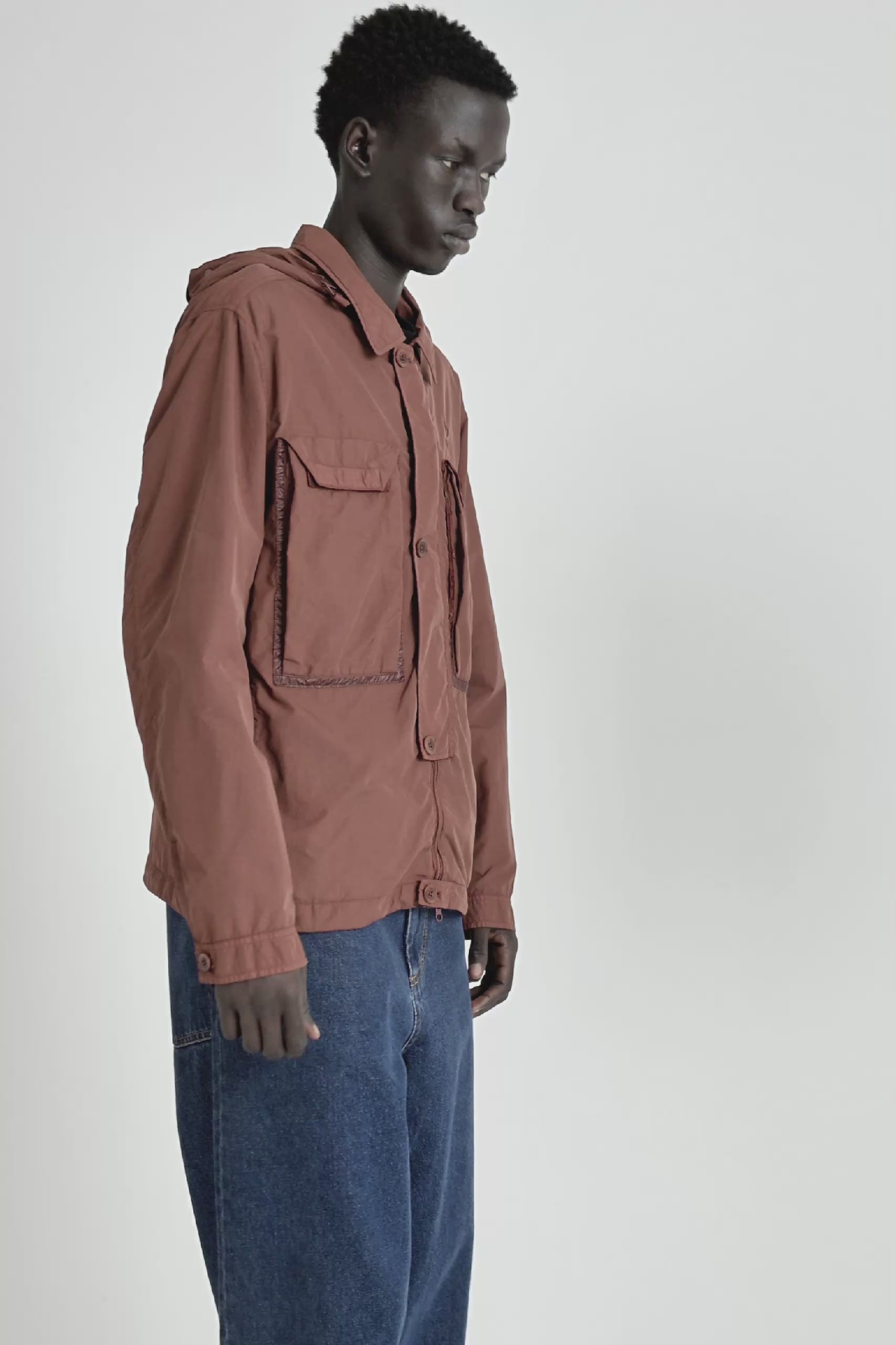 C.P. Company Flat Nylon Goggle Shirt Jacket Sable – Très Bien