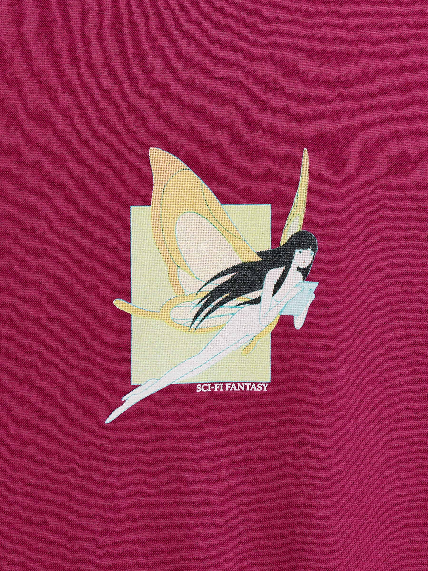 Sci-Fi Fantasy Moth Girl Tee Berry