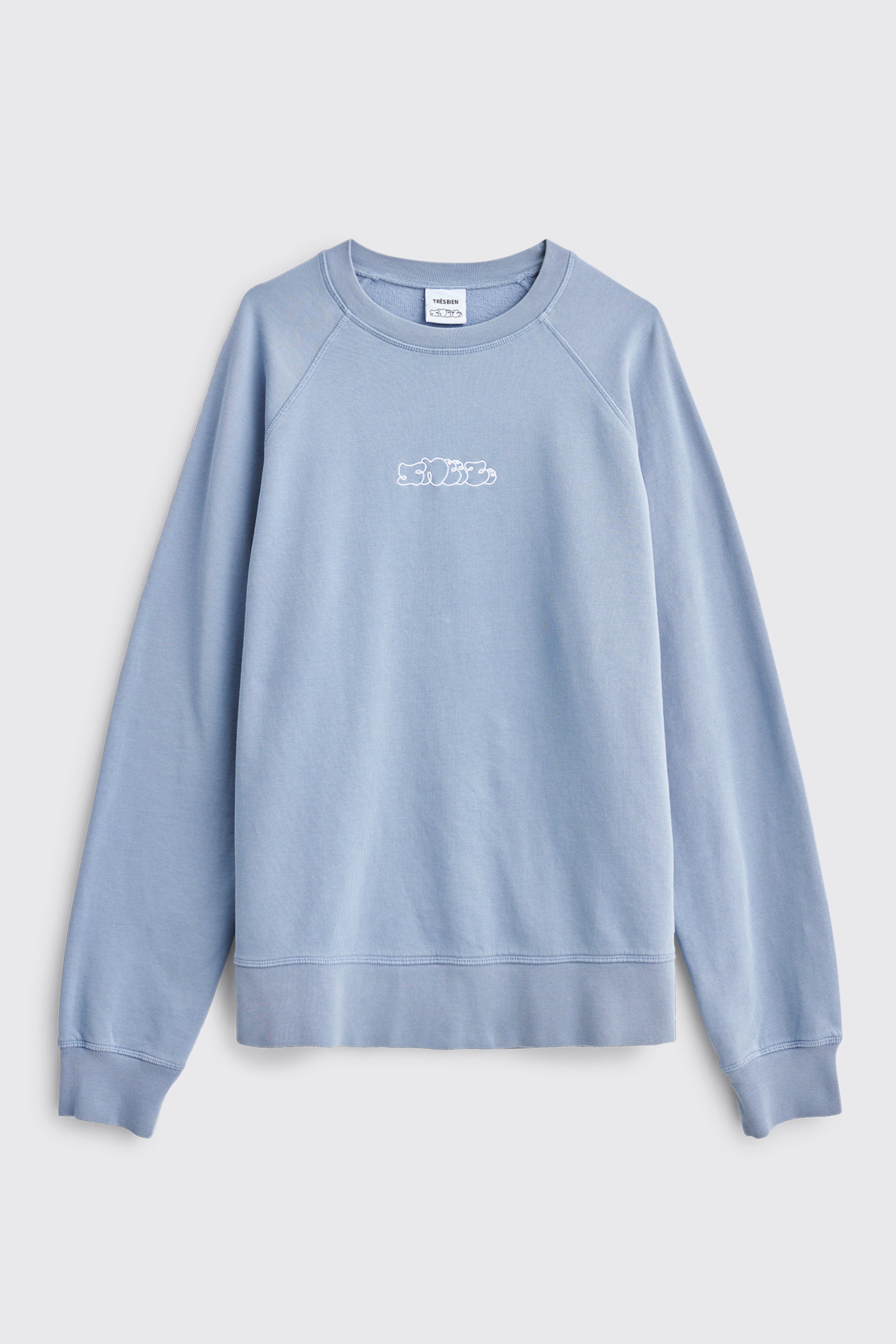 Très Bien / Sneeze Logo Crewneck Sweater Stone Blue