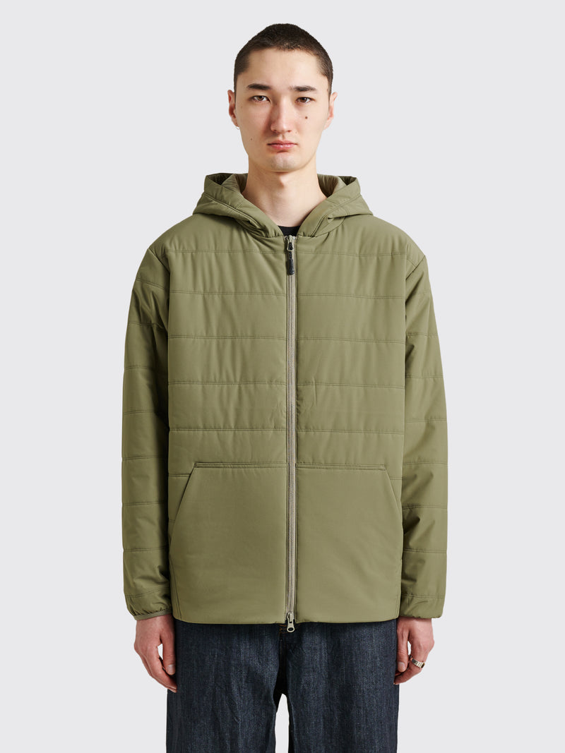 Snow Peak - flexible insulated zip up hoodie olive