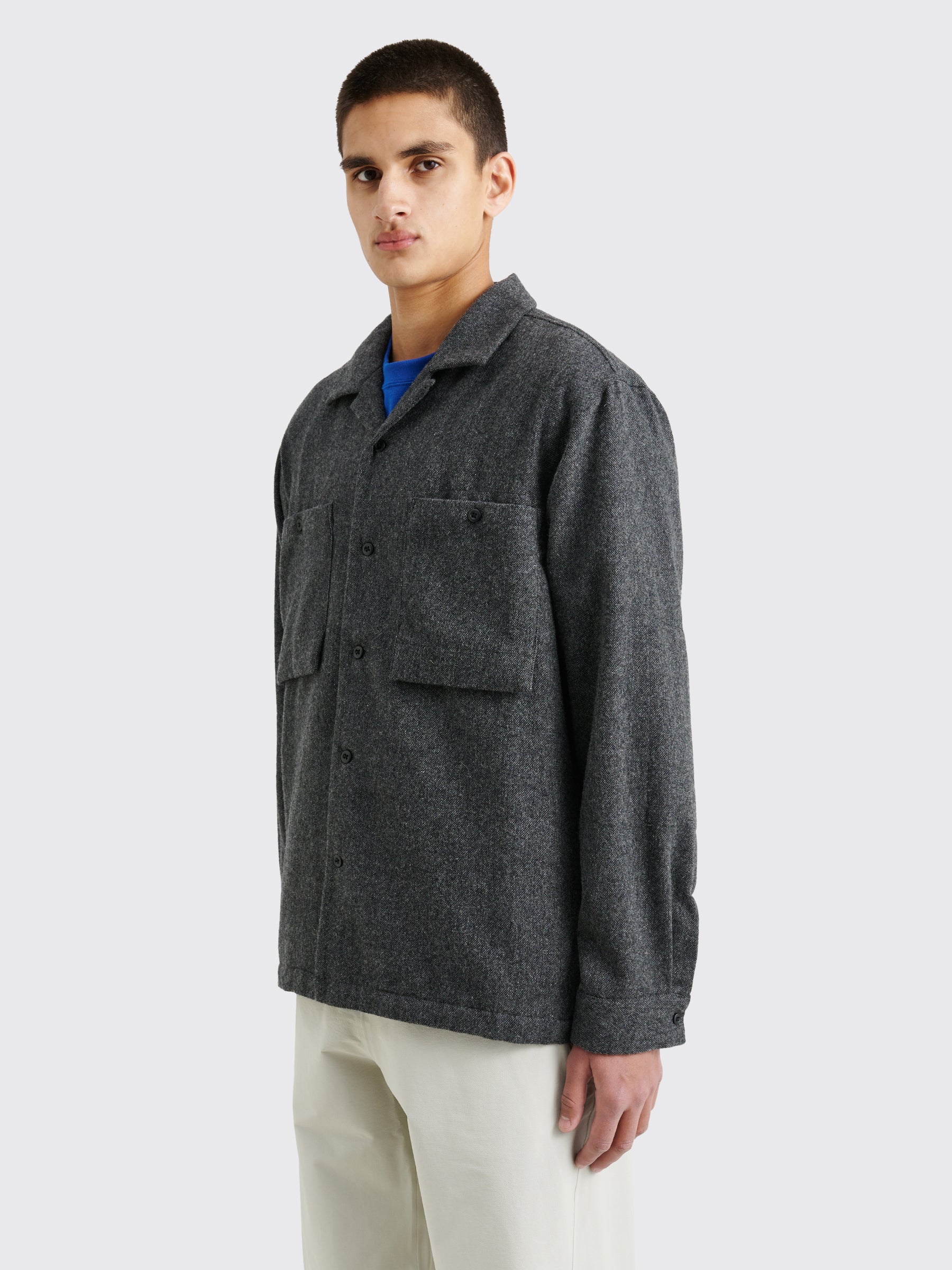 Snow Peak Recycled Wool Field Shirt Charcoal