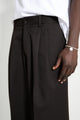 ssstein Long Wide Trousers Dark Brown