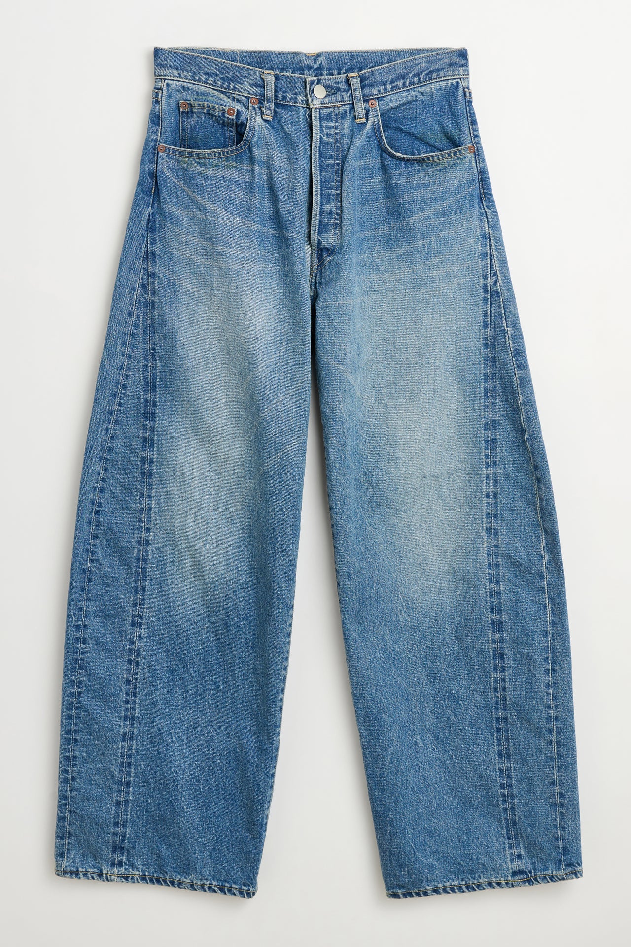 ssstein Deformation Wide Vintage Denim Jeans Indigo