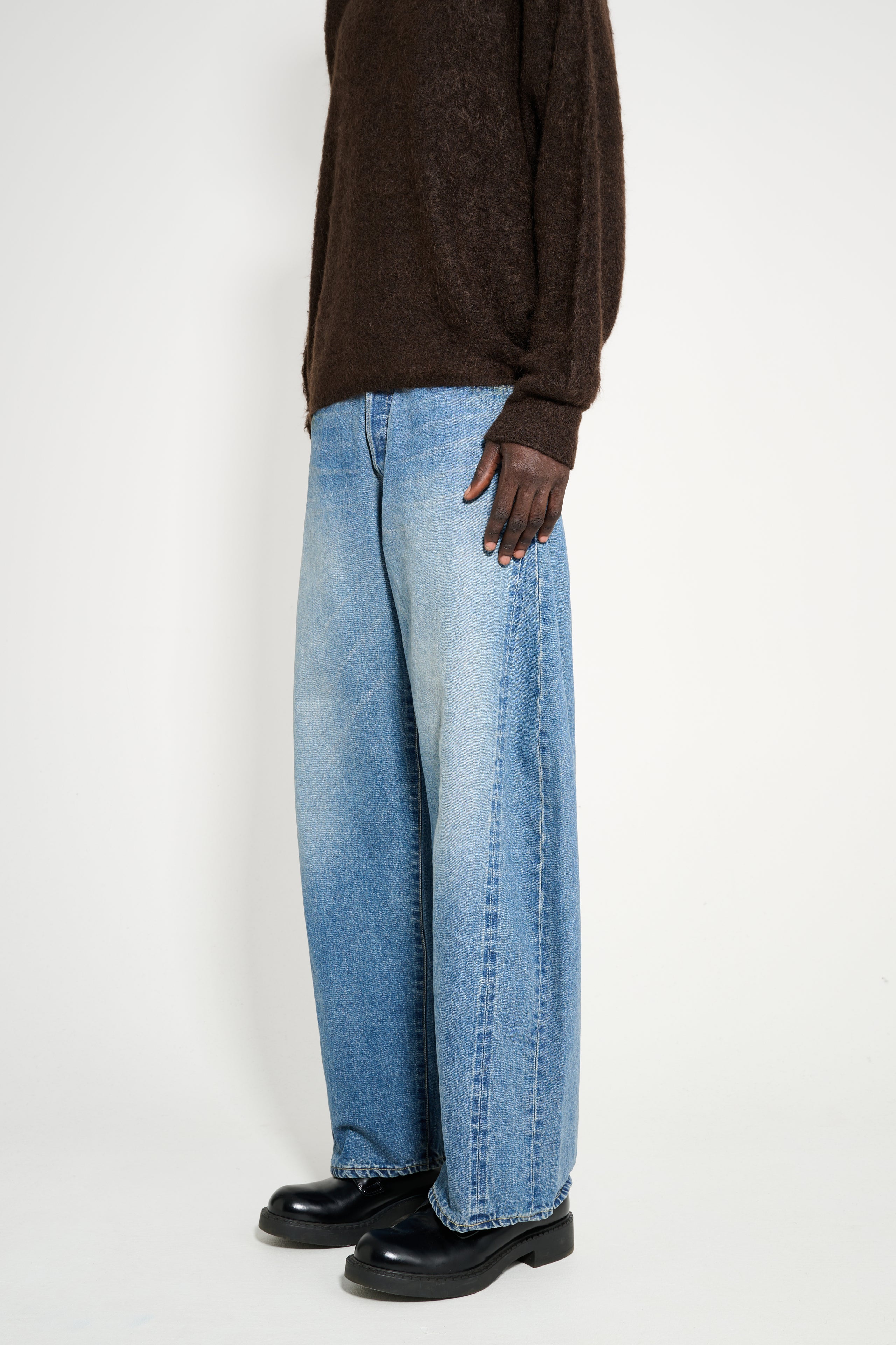 ssstein Deformation Wide Vintage Denim Jeans Indigo