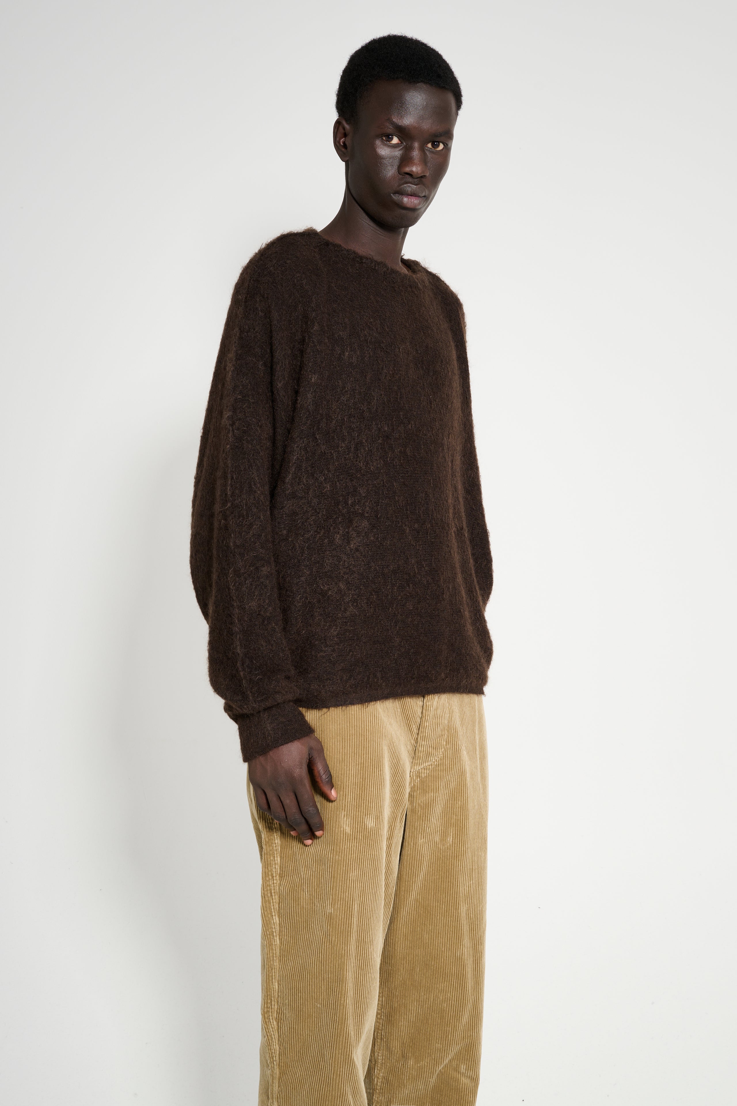 ssstein Super Kid Mohair Knit Dolman Sleeve LS Dark Brown