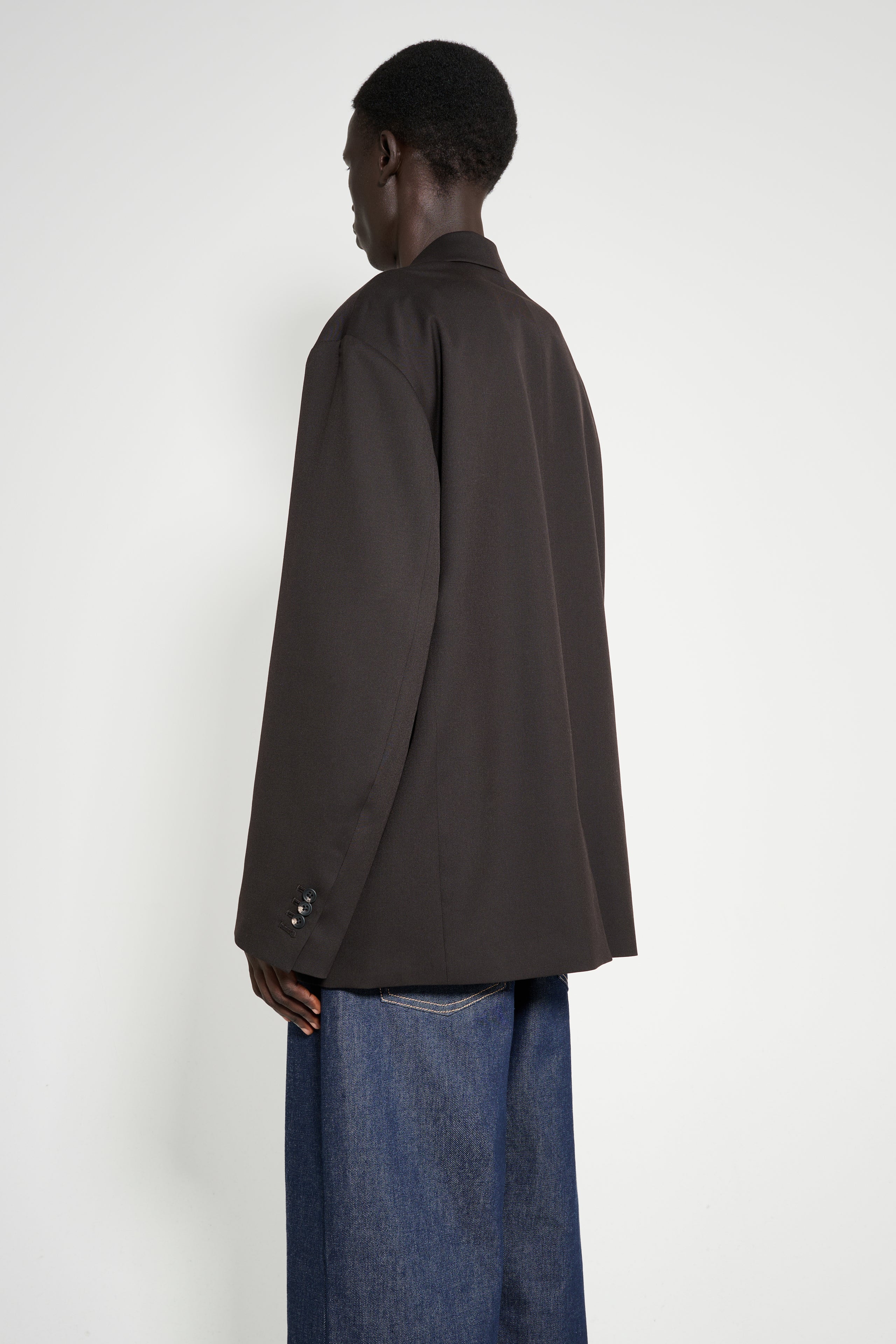 ssstein Oversized Single Breasted Jacket Dark Brown