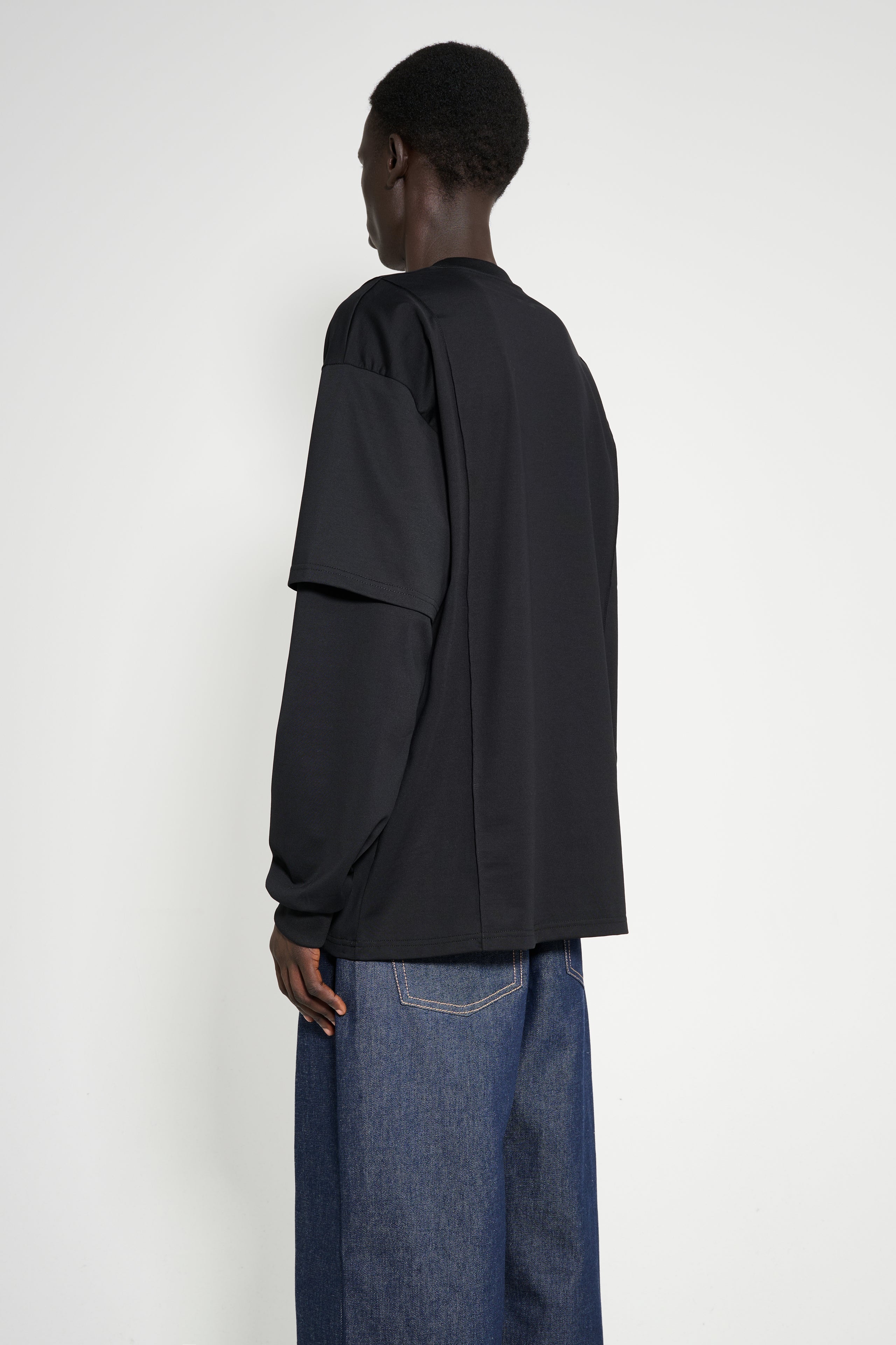 ssstein Oversized Layered Sleeve Tee Black