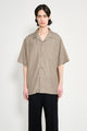 ssstein Cupro Twill Oversized Open Collar SS Shirt Taupe