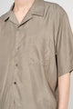ssstein Cupro Twill Oversized Open Collar SS Shirt Taupe
