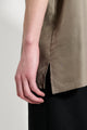 ssstein Cupro Twill Oversized Open Collar SS Shirt Taupe