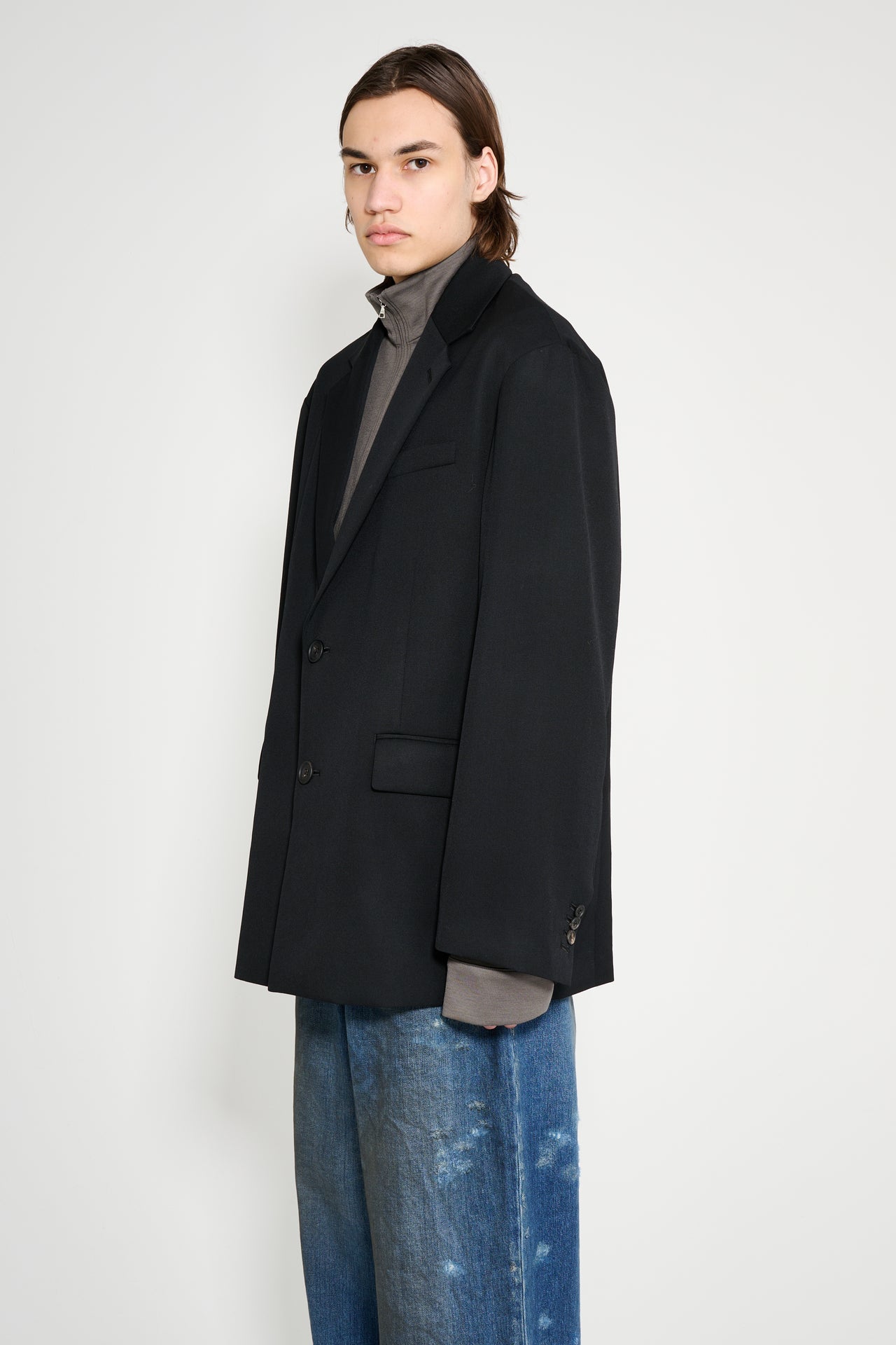ssstein Oversized Single Breasted Jacket Black