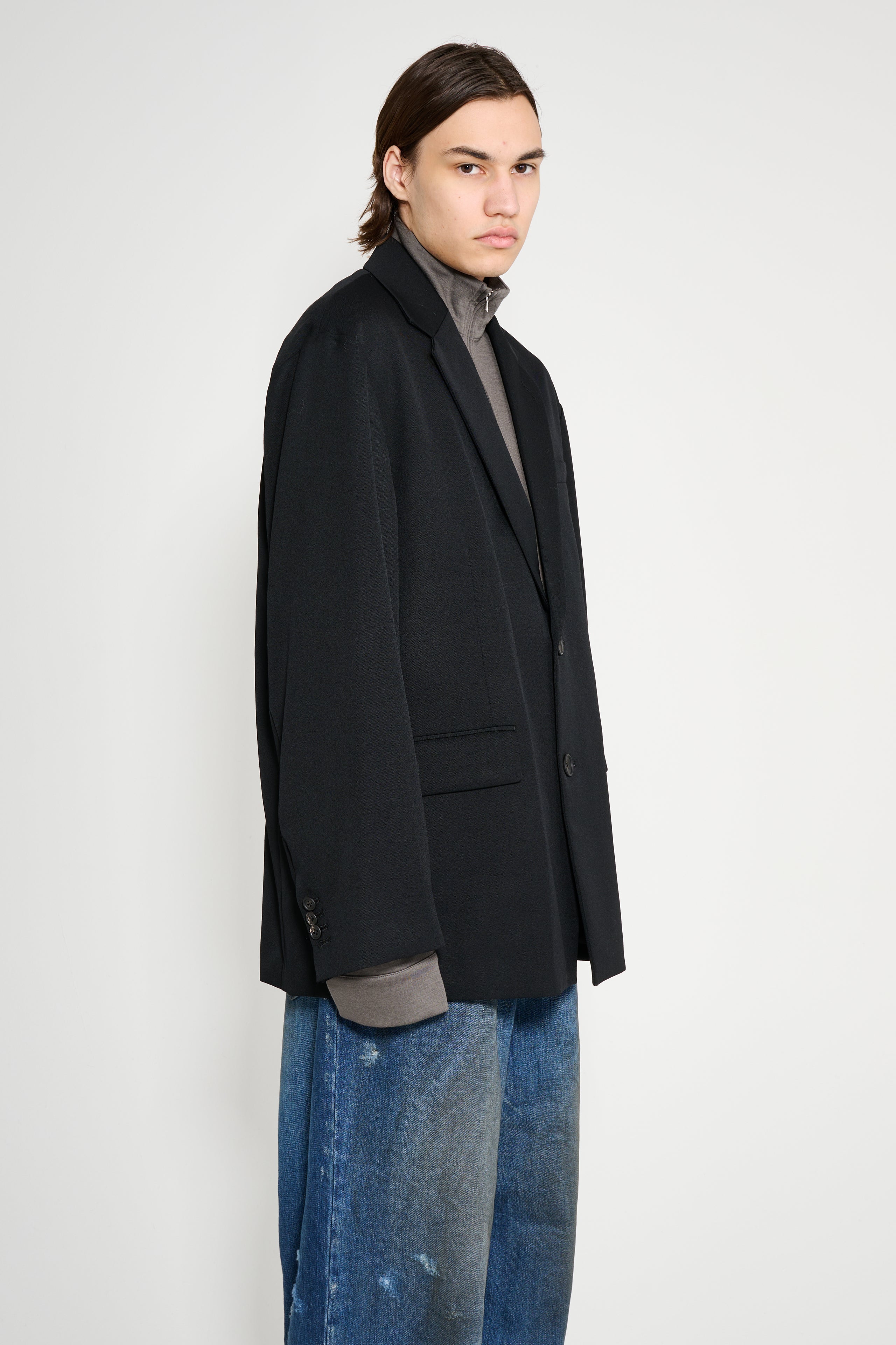 ssstein Oversized Single Breasted Jacket Black