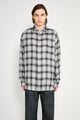 ssstein Rayon / Lyocell Check Oversized Down Pat Shirt Black Ombre