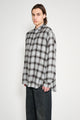 ssstein Rayon / Lyocell Check Oversized Down Pat Shirt Black Ombre