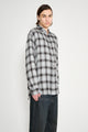 ssstein Rayon / Lyocell Check Oversized Down Pat Shirt Black Ombre
