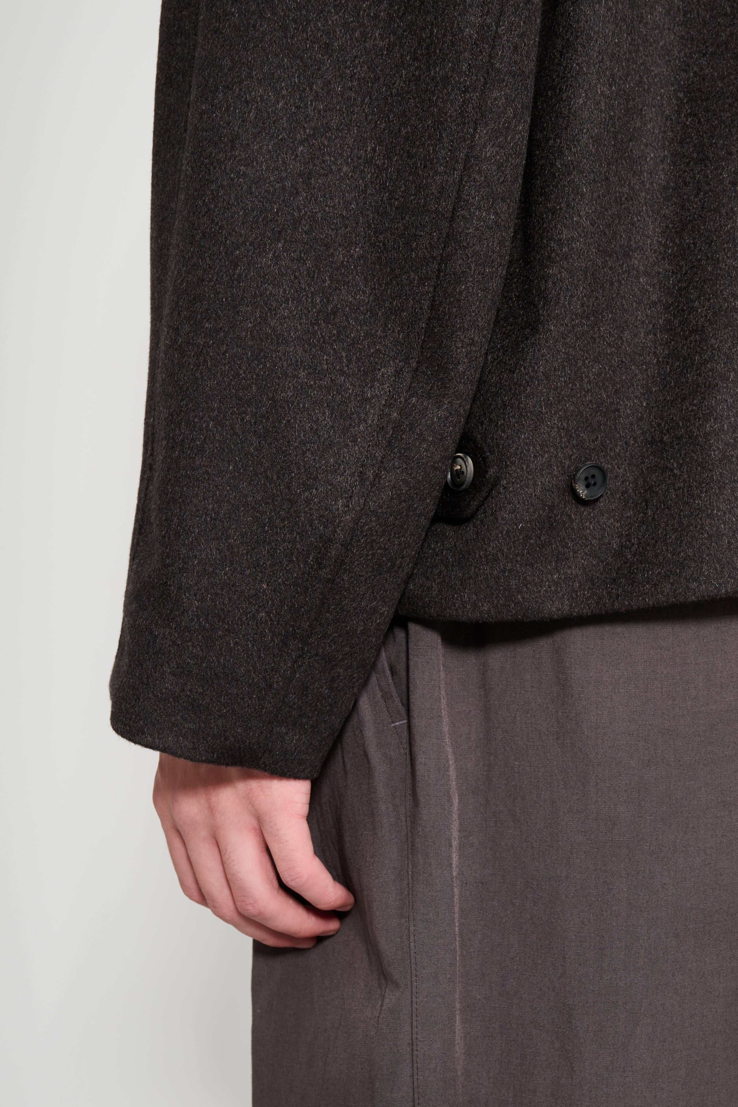 ssstein Pure Cashmere Zip Short Jacket Dark Brown