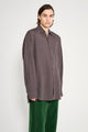 ssstein Rayon / Linen Oversized Down Pat Shirt Charcoal