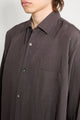 ssstein Rayon / Linen Oversized Down Pat Shirt Charcoal