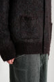 ssstein Kid Mohair Mix Jacquard Knit Cardigan Brown Mix