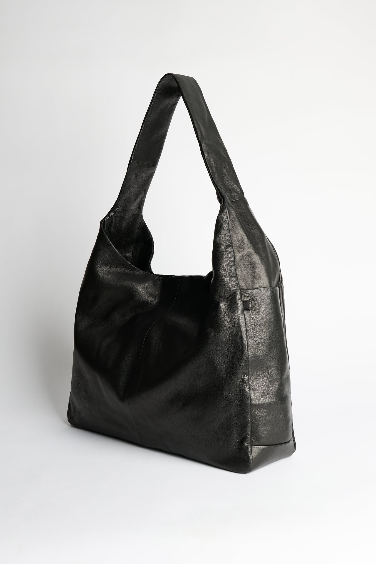 ssstein Leather Shoulder Bag Black
