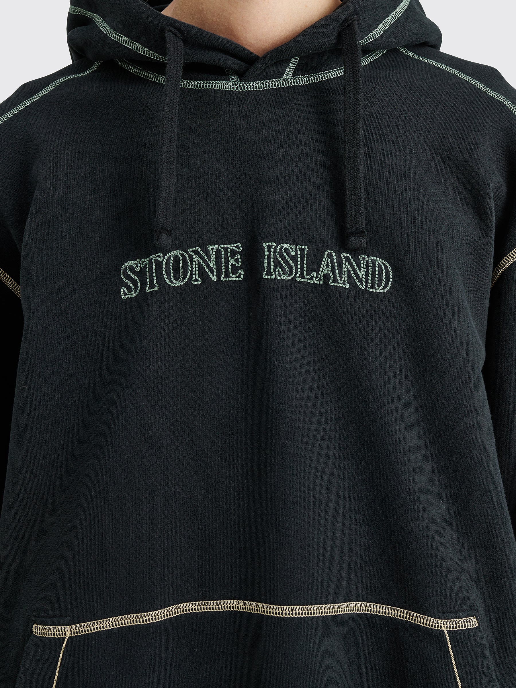 Stone Island Hooded Logo Sweatshirt Black