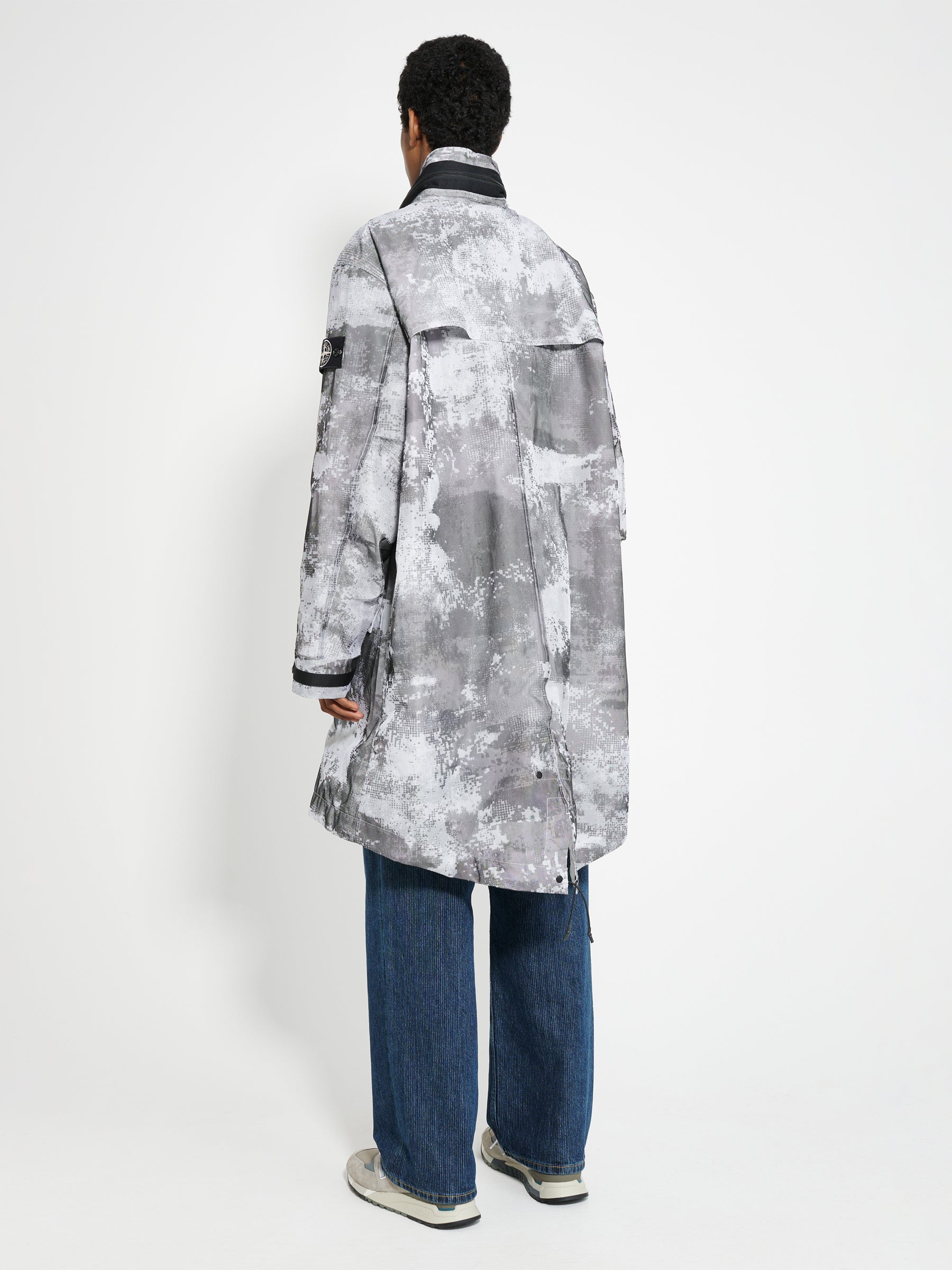 Stone Island Dissolving Grid Camo Mesh Coat Dust – Très Bien