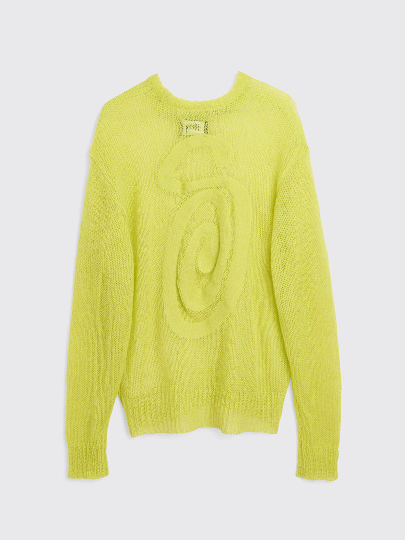 Stüssy - s loose knit sweater lime