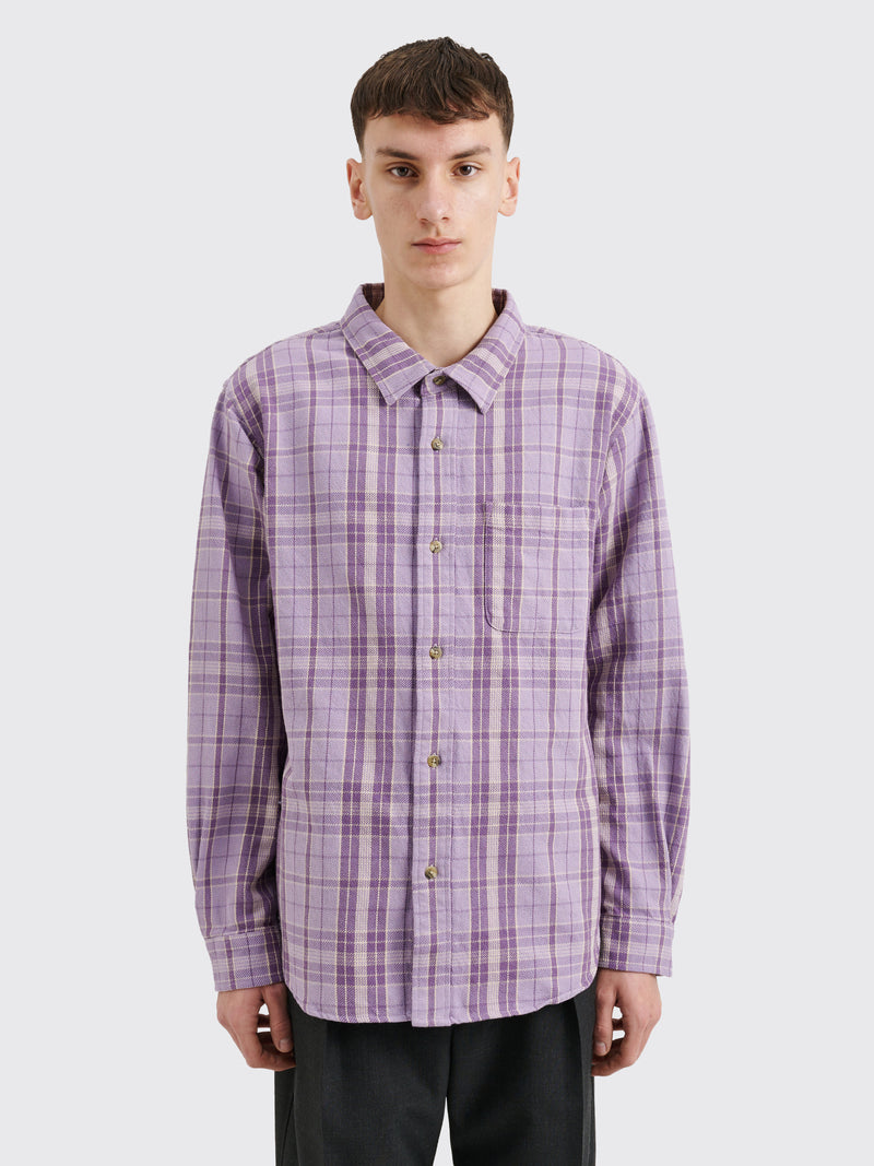 Stüssy - stones plaid shirt lavender